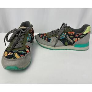 Inkkas Flutterby Vegan Jogger Sneakers Womens 7 Multi Butterfly Artsy Fun